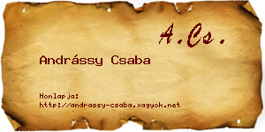 Andrássy Csaba névjegykártya