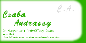 csaba andrassy business card